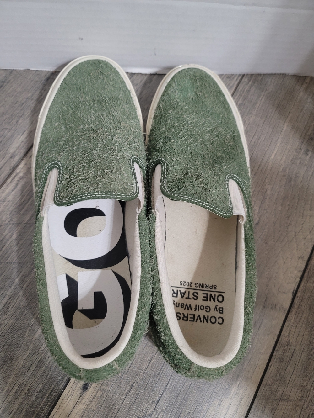 Converse CONS One Star Golf Wang Green Fuzzy Slip-On Loafers MEN 9.5 Ladies 11